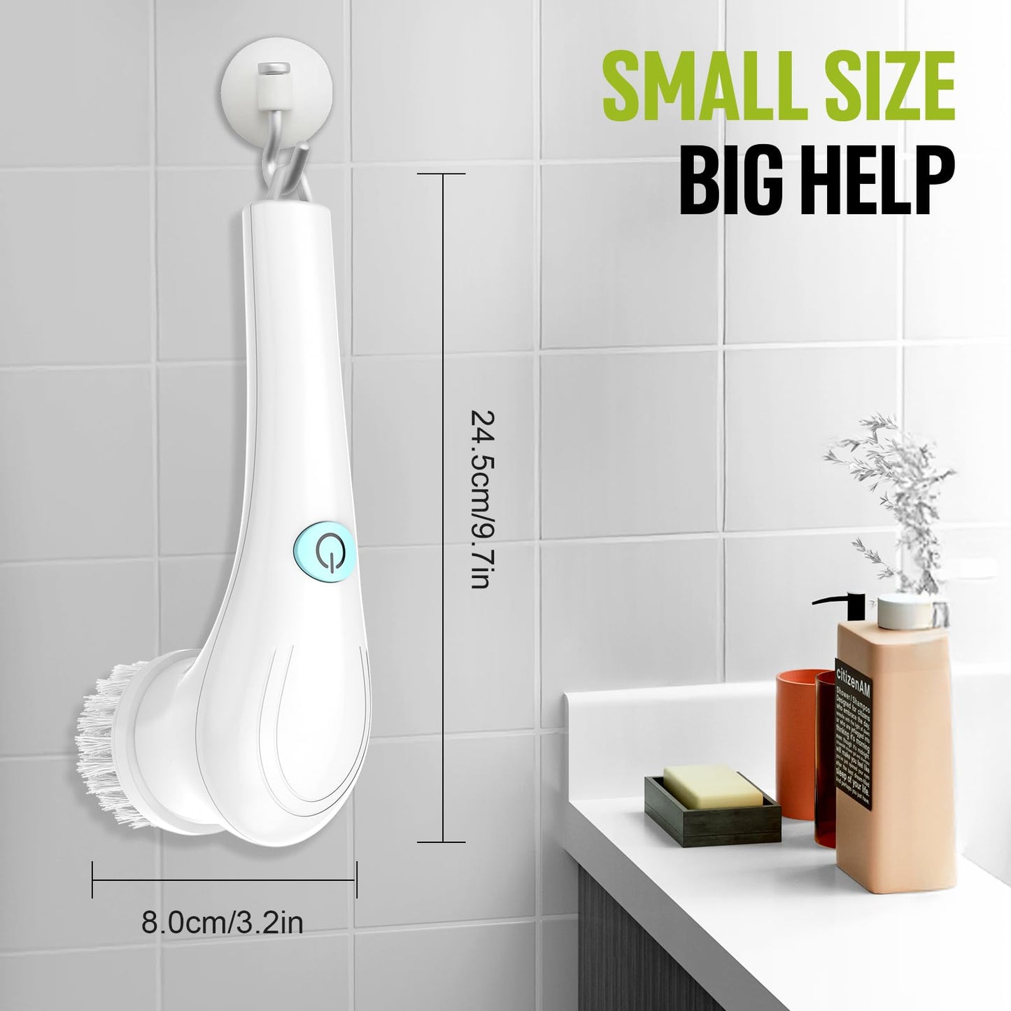 SoulLife Electric Spin Scrubber, Cordless Shower Scrubber with Rechargable Battery with 5 Replaceceable Attachment, Electric Cleaning Brush for Bathroom, Kitchen, Sink, Tile, Shoes, daily housekeeping