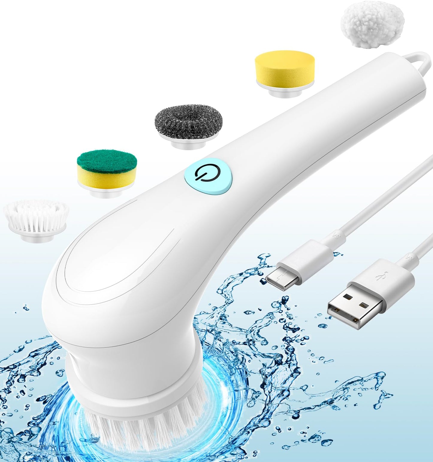 SoulLife Electric Spin Scrubber, Cordless Shower Scrubber with Rechargable Battery with 5 Replaceceable Attachment, Electric Cleaning Brush for Bathroom, Kitchen, Sink, Tile, Shoes, daily housekeeping